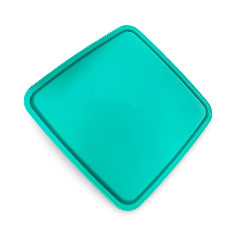 Vintage Tupperware Square Away Sandwich Keeper Container Lid 1674 1363 Teal USA
